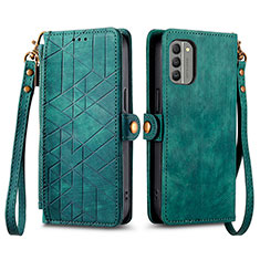 Custodia Portafoglio In Pelle Cover con Supporto S17D per Nokia G400 5G Verde