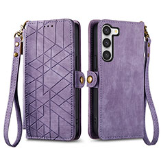 Custodia Portafoglio In Pelle Cover con Supporto S17D per Samsung Galaxy S23 Plus 5G Viola