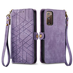 Custodia Portafoglio In Pelle Cover con Supporto S18D per Samsung Galaxy S20 FE 4G Viola