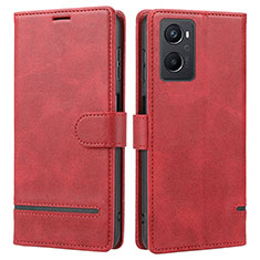 Custodia Portafoglio In Pelle Cover con Supporto SY1 per OnePlus Nord N20 5G Rosso