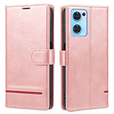 Custodia Portafoglio In Pelle Cover con Supporto SY1 per Oppo Reno7 SE 5G Rosa