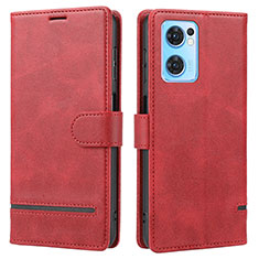 Custodia Portafoglio In Pelle Cover con Supporto SY1 per Oppo Reno7 SE 5G Rosso