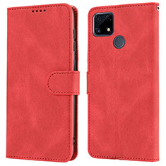 Custodia Portafoglio In Pelle Cover con Supporto SY1 per Realme 7i RMX2193 Rosso