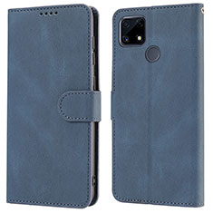 Custodia Portafoglio In Pelle Cover con Supporto SY1 per Realme C12 Blu