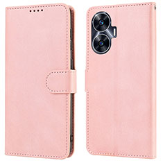 Custodia Portafoglio In Pelle Cover con Supporto SY1 per Realme C55 Rosa