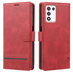 Custodia Portafoglio In Pelle Cover con Supporto SY1 per Realme Q3s 5G Rosso