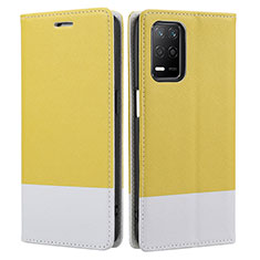 Custodia Portafoglio In Pelle Cover con Supporto SY2 per Realme 8 5G Giallo