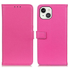 Custodia Portafoglio In Pelle Cover con Supporto T01 per Apple iPhone 13 Rosa Caldo