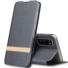 Custodia Portafoglio In Pelle Cover con Supporto T01 per Huawei Honor View 30 Pro 5G Grigio