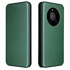 Custodia Portafoglio In Pelle Cover con Supporto T01 per Huawei Mate 40 Pro Verde