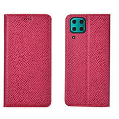 Custodia Portafoglio In Pelle Cover con Supporto T01 per Huawei Nova 6 SE Rosa Caldo