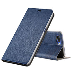 Custodia Portafoglio In Pelle Cover con Supporto T01 per Oppo R17 Neo Blu