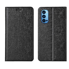 Custodia Portafoglio In Pelle Cover con Supporto T01 per Oppo Reno4 Pro 5G Nero