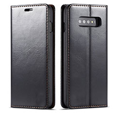 Custodia Portafoglio In Pelle Cover con Supporto T01 per Samsung Galaxy S10 Plus Nero