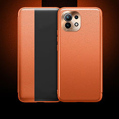 Custodia Portafoglio In Pelle Cover con Supporto T01 per Xiaomi Mi 11 Lite 5G NE Arancione