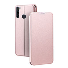 Custodia Portafoglio In Pelle Cover con Supporto T01 per Xiaomi Redmi Note 8T Oro Rosa