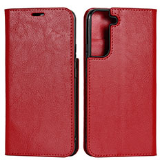 Custodia Portafoglio In Pelle Cover con Supporto T01D per Samsung Galaxy S21 Plus 5G Rosso