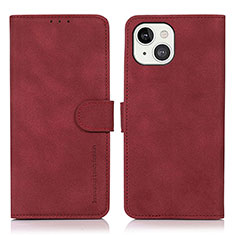 Custodia Portafoglio In Pelle Cover con Supporto T02 per Apple iPhone 13 Rosso