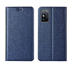 Custodia Portafoglio In Pelle Cover con Supporto T02 per Huawei Honor X10 Max 5G Blu