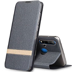 Custodia Portafoglio In Pelle Cover con Supporto T02 per Huawei Nova 5i Grigio Scuro