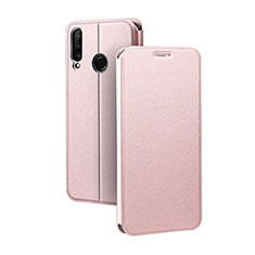 Custodia Portafoglio In Pelle Cover con Supporto T02 per Huawei P30 Lite Oro Rosa