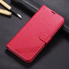 Custodia Portafoglio In Pelle Cover con Supporto T02 per Oppo R17 Pro Rosso