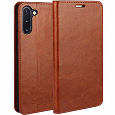 Custodia Portafoglio In Pelle Cover con Supporto T02 per Samsung Galaxy Note 10 5G Arancione