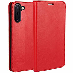 Custodia Portafoglio In Pelle Cover con Supporto T02 per Samsung Galaxy Note 10 5G Rosso