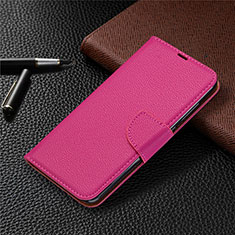 Custodia Portafoglio In Pelle Cover con Supporto T02 per Xiaomi Redmi 10X 4G Rosa Caldo