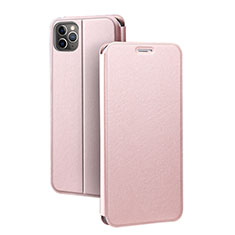 Custodia Portafoglio In Pelle Cover con Supporto T03 per Apple iPhone 11 Pro Oro Rosa