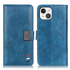 Custodia Portafoglio In Pelle Cover con Supporto T03 per Apple iPhone 15 Blu