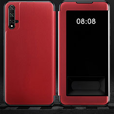 Custodia Portafoglio In Pelle Cover con Supporto T03 per Huawei Honor 20S Rosso