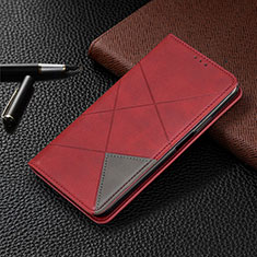 Custodia Portafoglio In Pelle Cover con Supporto T03 per Oppo Ace2 Rosso