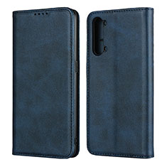 Custodia Portafoglio In Pelle Cover con Supporto T03 per Oppo Find X2 Lite Blu