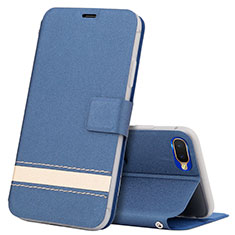 Custodia Portafoglio In Pelle Cover con Supporto T03 per Oppo RX17 Neo Blu