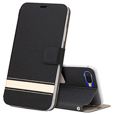 Custodia Portafoglio In Pelle Cover con Supporto T03 per Oppo RX17 Neo Nero