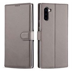 Custodia Portafoglio In Pelle Cover con Supporto T03 per Samsung Galaxy Note 10 Grigio