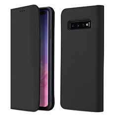 Custodia Portafoglio In Pelle Cover con Supporto T03 per Samsung Galaxy S10 Plus Nero