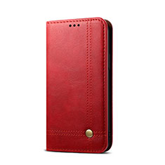 Custodia Portafoglio In Pelle Cover con Supporto T03 per Xiaomi Redmi 9i Rosso