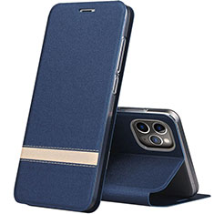 Custodia Portafoglio In Pelle Cover con Supporto T04 per Apple iPhone 11 Pro Max Blu