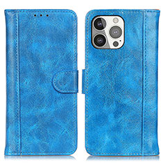 Custodia Portafoglio In Pelle Cover con Supporto T04 per Apple iPhone 14 Pro Blu