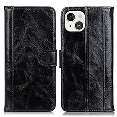 Custodia Portafoglio In Pelle Cover con Supporto T04 per Apple iPhone 15 Nero