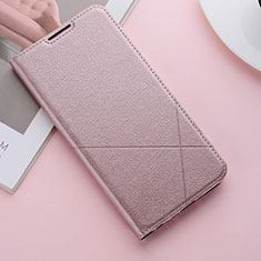 Custodia Portafoglio In Pelle Cover con Supporto T04 per Huawei P Smart+ Plus (2019) Oro Rosa