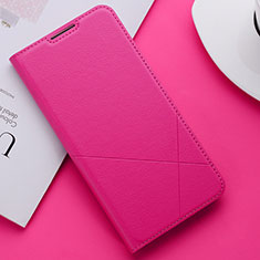 Custodia Portafoglio In Pelle Cover con Supporto T04 per Huawei P Smart+ Plus (2019) Rosa Caldo