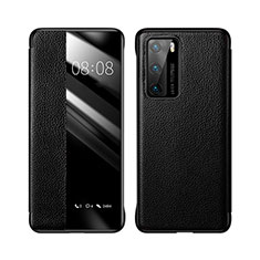 Custodia Portafoglio In Pelle Cover con Supporto T04 per Huawei P40 Nero