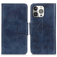 Custodia Portafoglio In Pelle Cover con Supporto T05 per Apple iPhone 14 Pro Blu