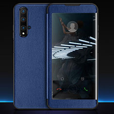 Custodia Portafoglio In Pelle Cover con Supporto T05 per Huawei Honor 20 Blu