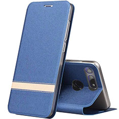 Custodia Portafoglio In Pelle Cover con Supporto T05 per Huawei Honor View 20 Blu