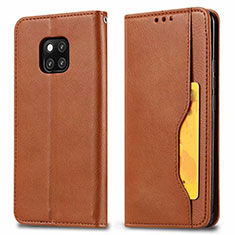 Custodia Portafoglio In Pelle Cover con Supporto T05 per Huawei Mate 20 Pro Arancione