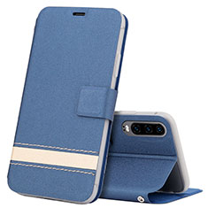 Custodia Portafoglio In Pelle Cover con Supporto T05 per Huawei P30 Blu